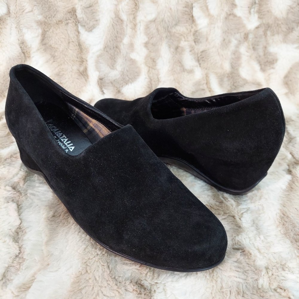 Aquatalia Suede Leather Wedge Pumps sz 8